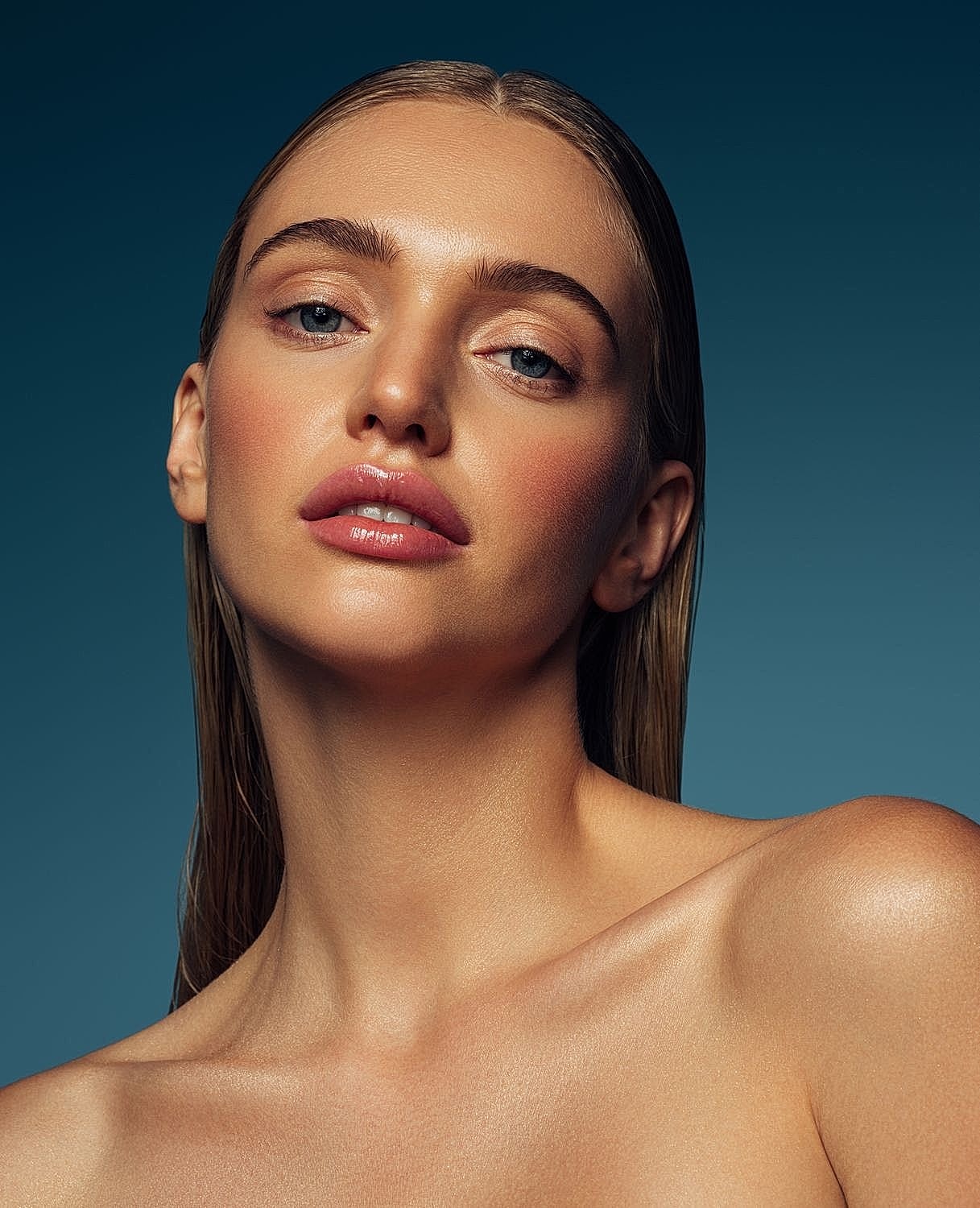 Beauty portrait of woman with smooth skin.