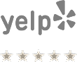 Five gold stars rating graphic